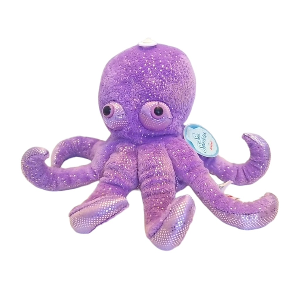 NEW Aurora World Octavia Octopus Stuffed Animal Sea Sparkles Purple Plush